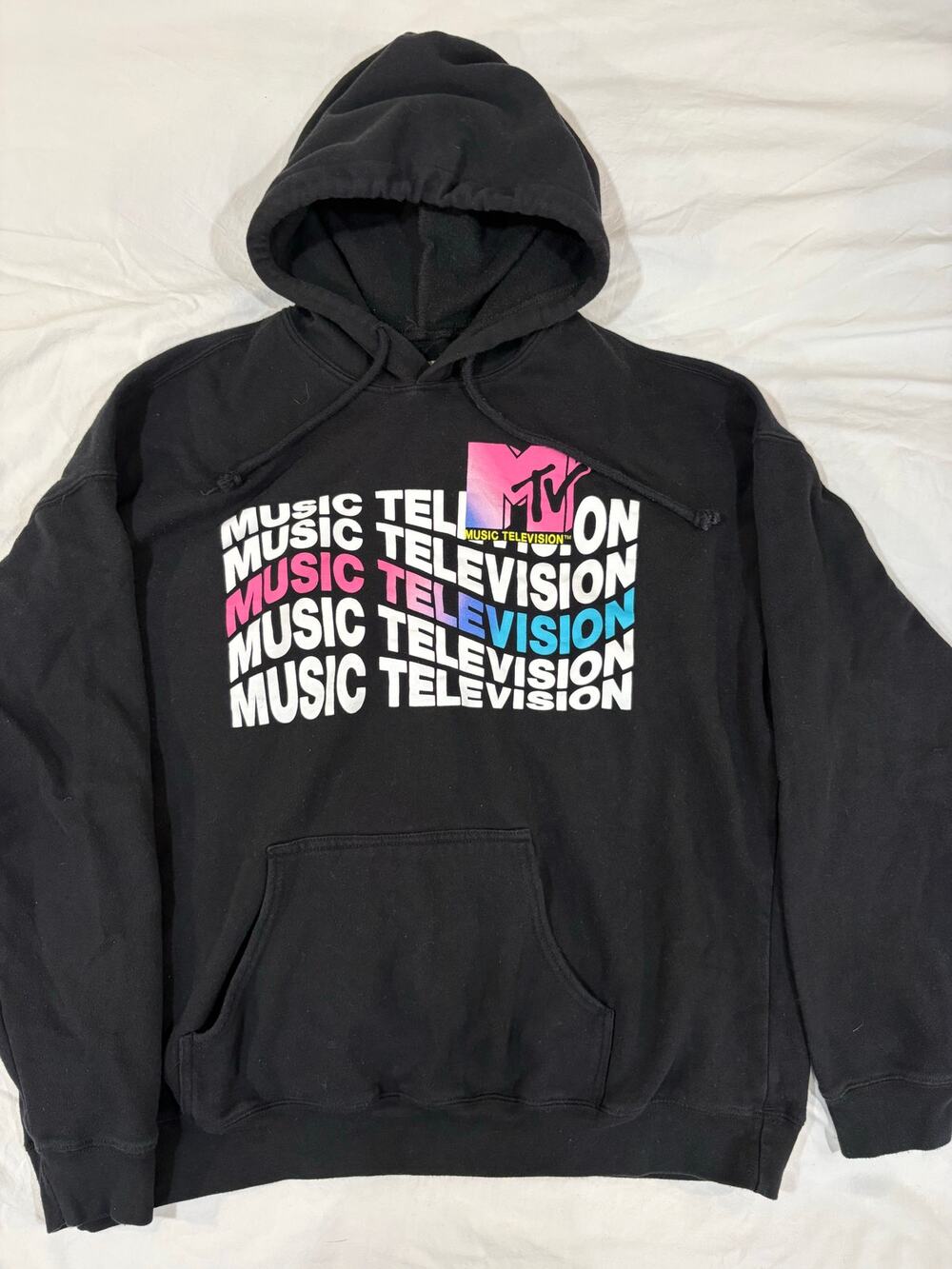 MTV Music Television Black Pullover Hoodie Size XL